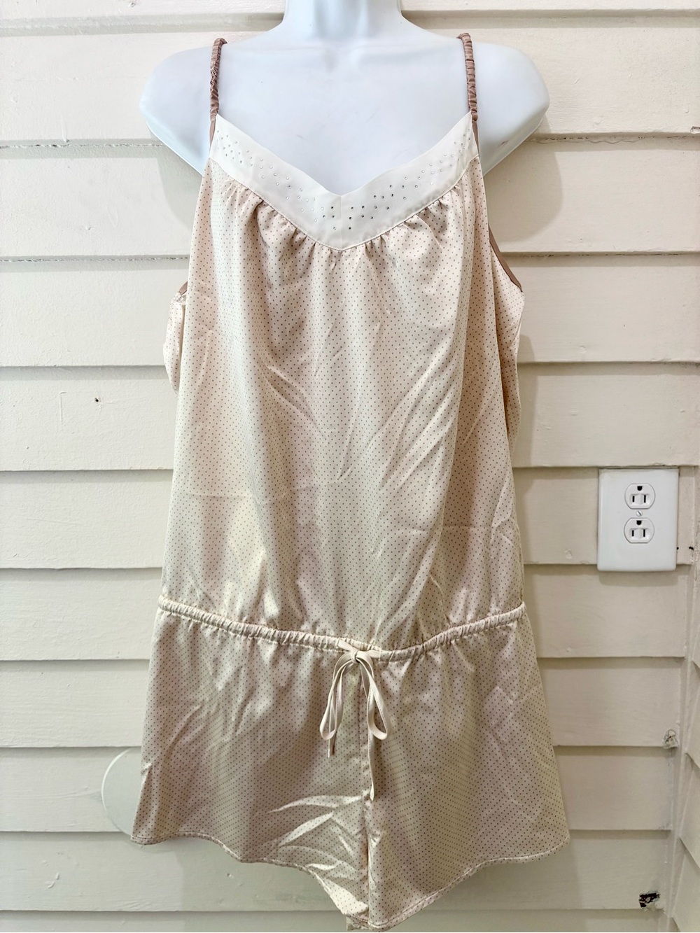 Jennifer Lopez Plus Size Silky Champagne Lingerie Pajama Romper